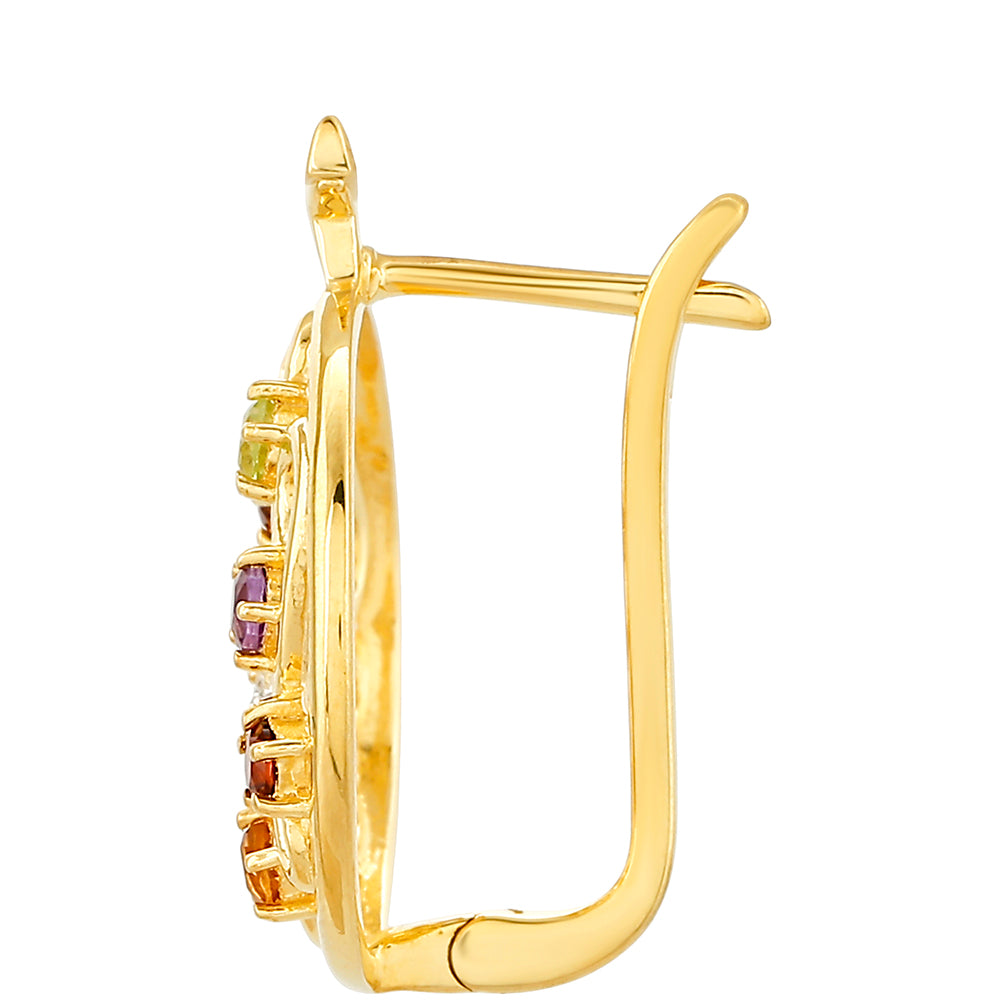 Arannyal Bevont Ezüst Fülbevaló Ametiszttel és Citrinnel 2 