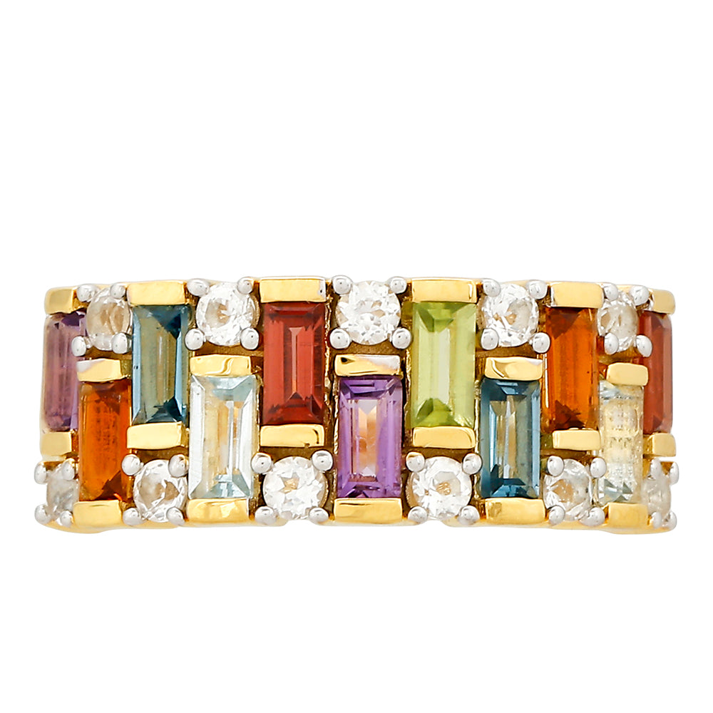 Arannyal Bevont Ezüst Gyűrű Ametiszttel és Citrinnel