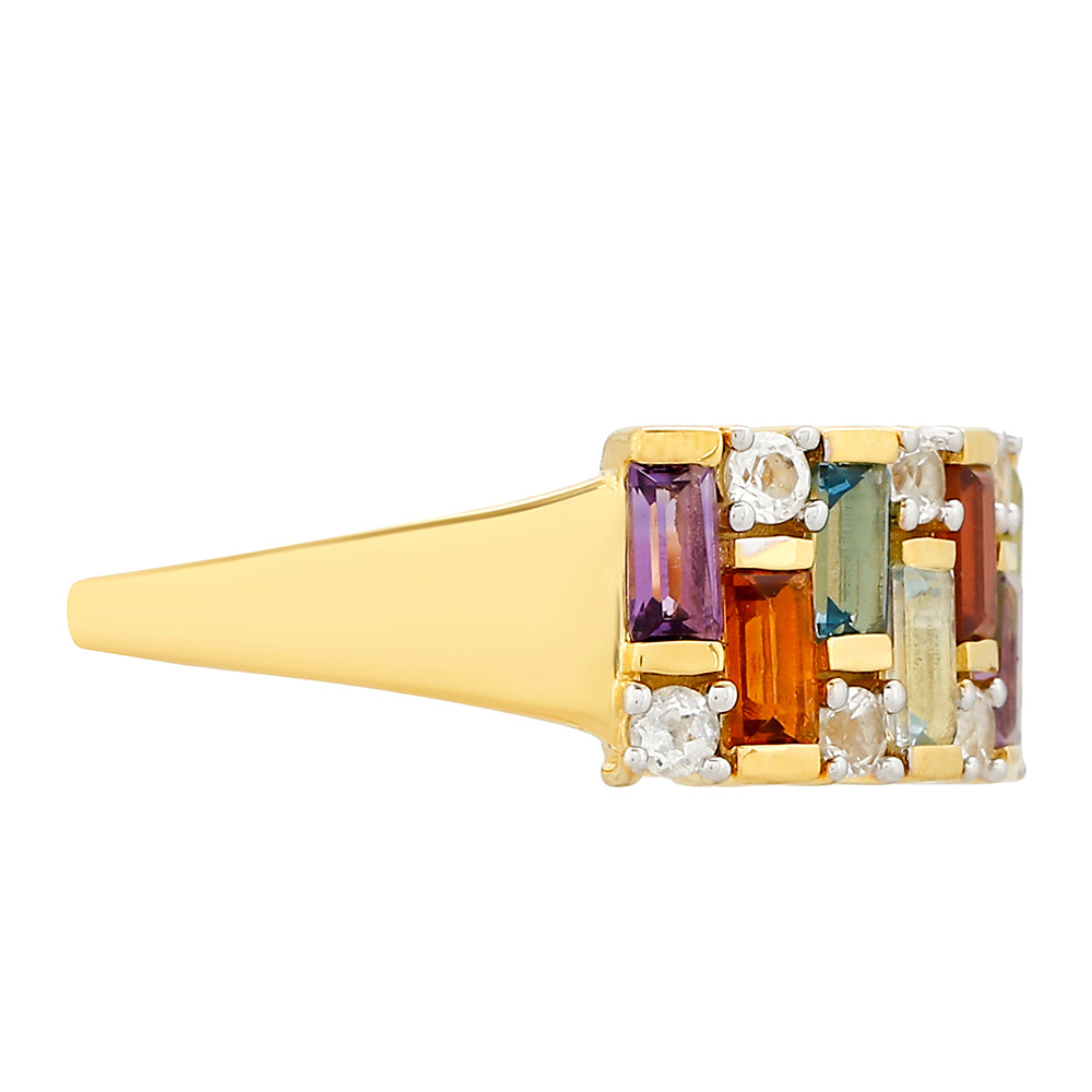 Arannyal Bevont Ezüst Gyűrű Ametiszttel és Citrinnel 2 