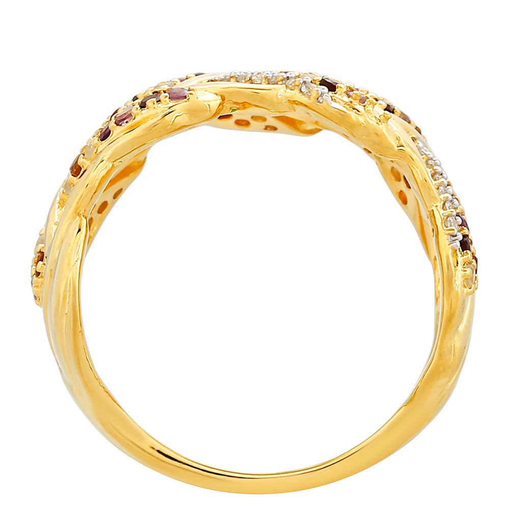 Arannyal Bevont Ezüst Gyűrű Ametiszttel és Madeirai Citrinnel