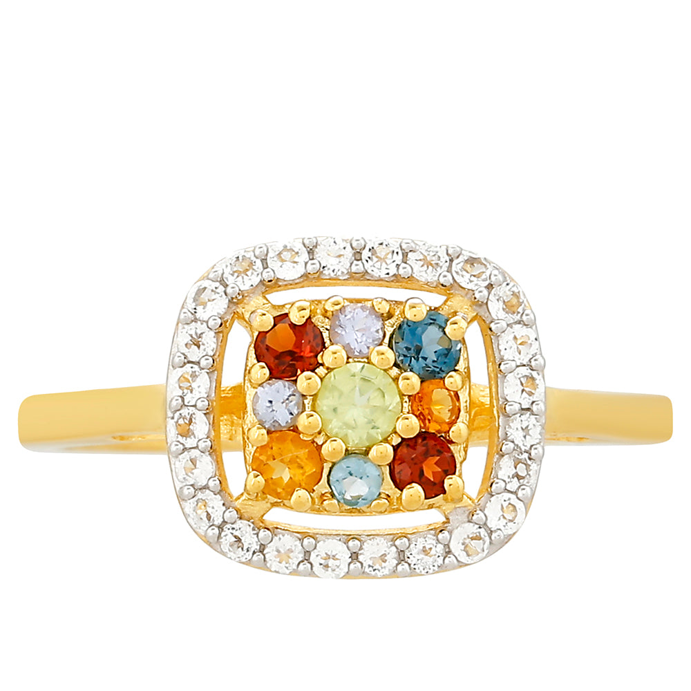 Arannyal Bevont Ezüst Gyűrű Tanzanittal és Madeirai Citrinnel 1 