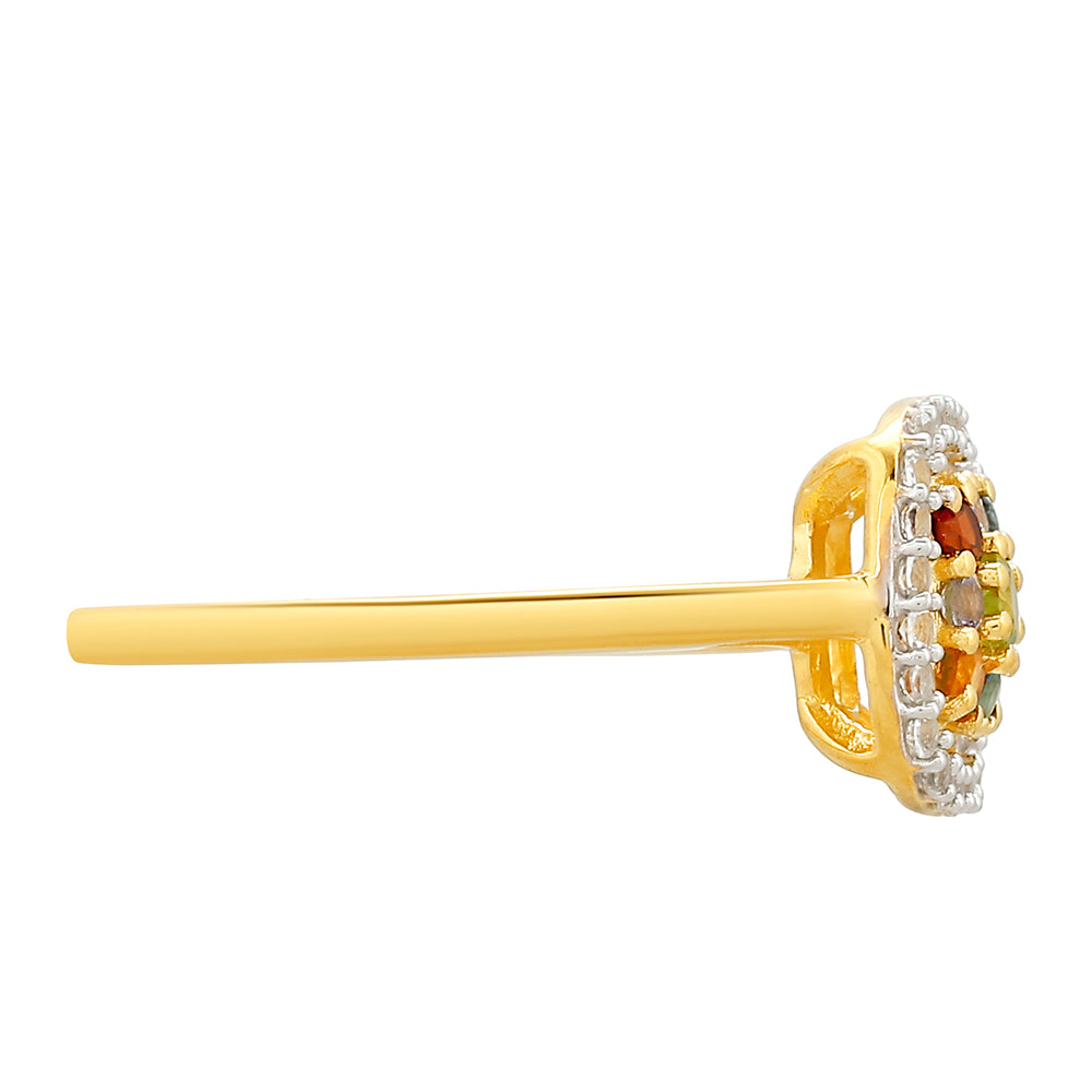 Arannyal Bevont Ezüst Gyűrű Tanzanittal és Madeirai Citrinnel 2 