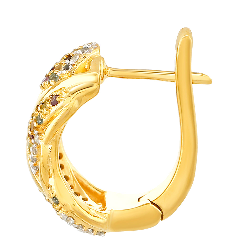 Arannyal Bevont Ezüst Fülbevaló Ametiszttel és Citrinnel 2 