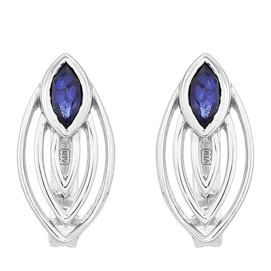 Ezüst Fülbevaló Thai Zafírral