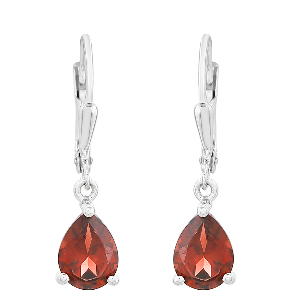 Ezüst Fülbevaló Gránáttal