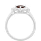 Ezüst Gyűrű Gránáttal és Fehér Topázzal