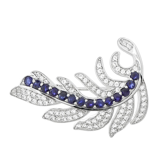 Ezüst Bross Thai Zafírral és Fehér Topázzal