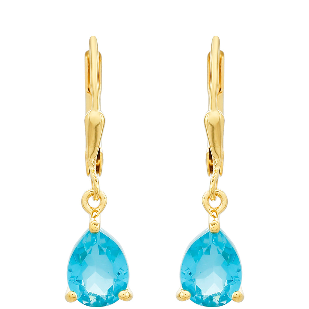 Arannyal Bevont Ezüst Fülbevaló Paraiba Kvarccal 1 