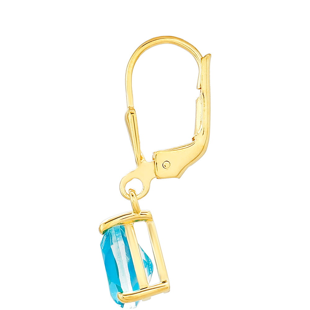 Arannyal Bevont Ezüst Fülbevaló Paraiba Kvarccal 2 