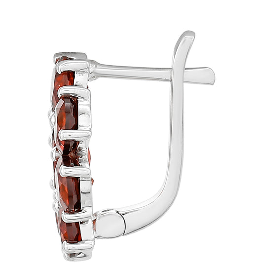 Ezüst Fülbevaló Gránáttal