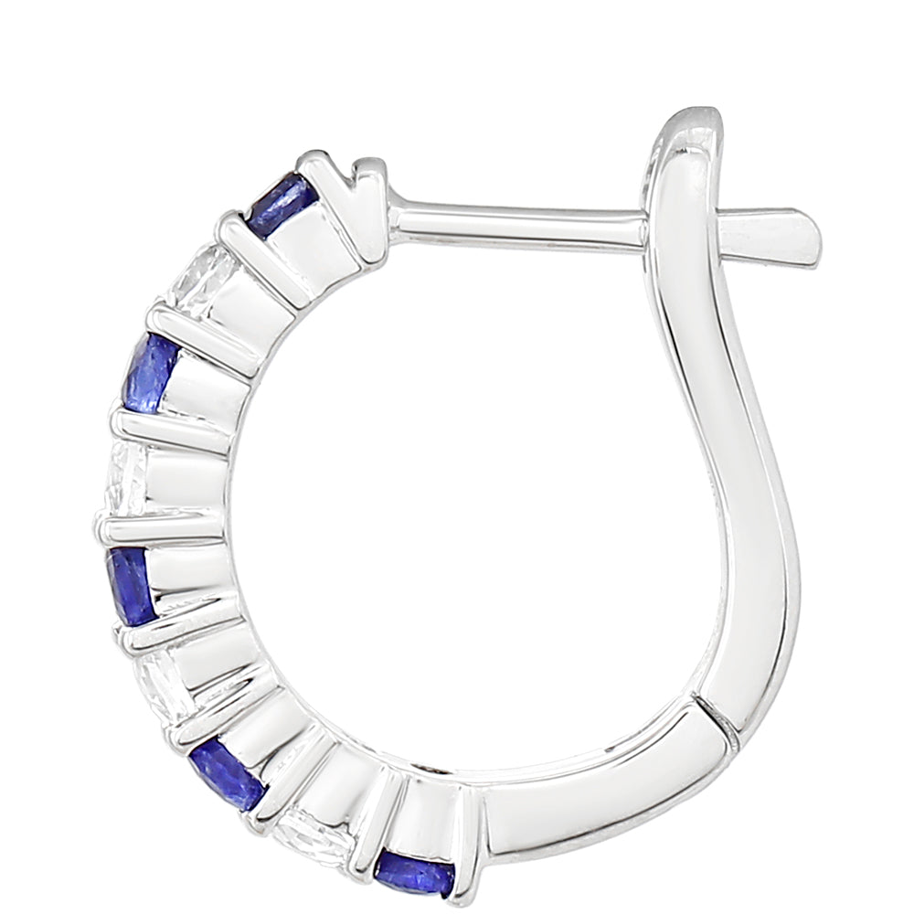 Ezüst Fülbevaló Thai Zafírral és Fehér Topázzal 2 