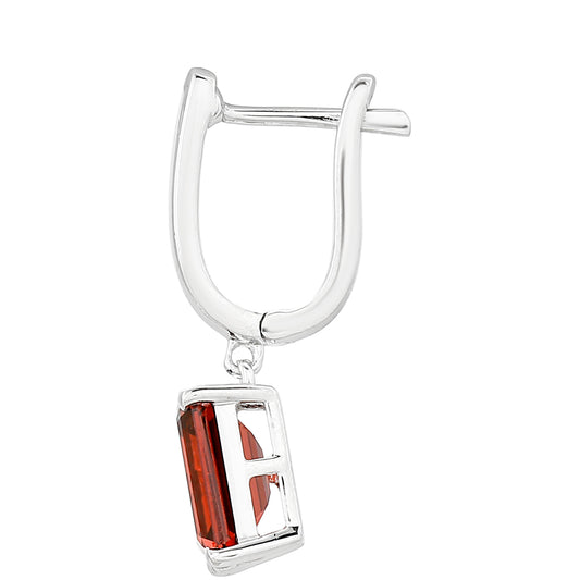 Ezüst Fülbevaló Gránáttal