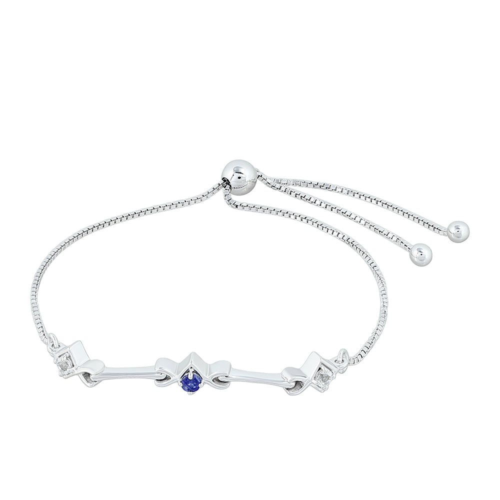 Ezüst Karkötő Thai Zafírral és Fehér Topázzal