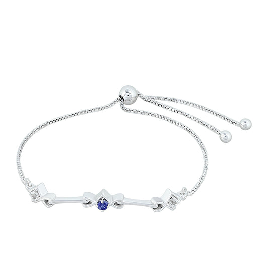 Ezüst Karkötő Thai Zafírral és Fehér Topázzal