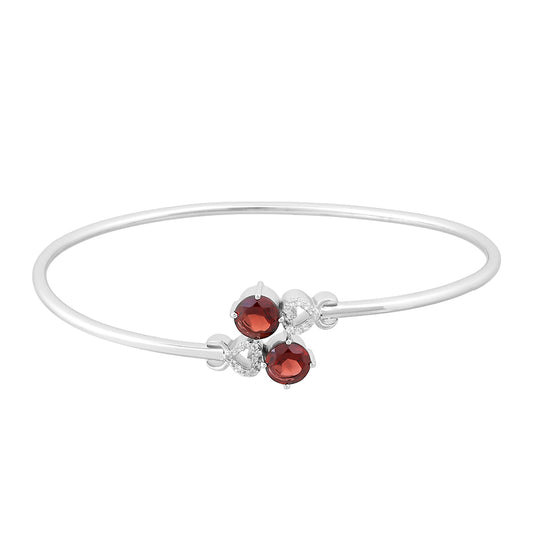 Ezüst Karperec Gránáttal és Fehér Topázzal