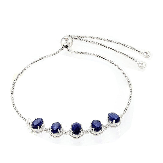 Ezüst Karkötő Thai Zafírral és Fehér Topázzal