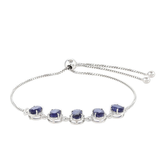Ezüst Karkötő Thai Zafírral és Fehér Topázzal