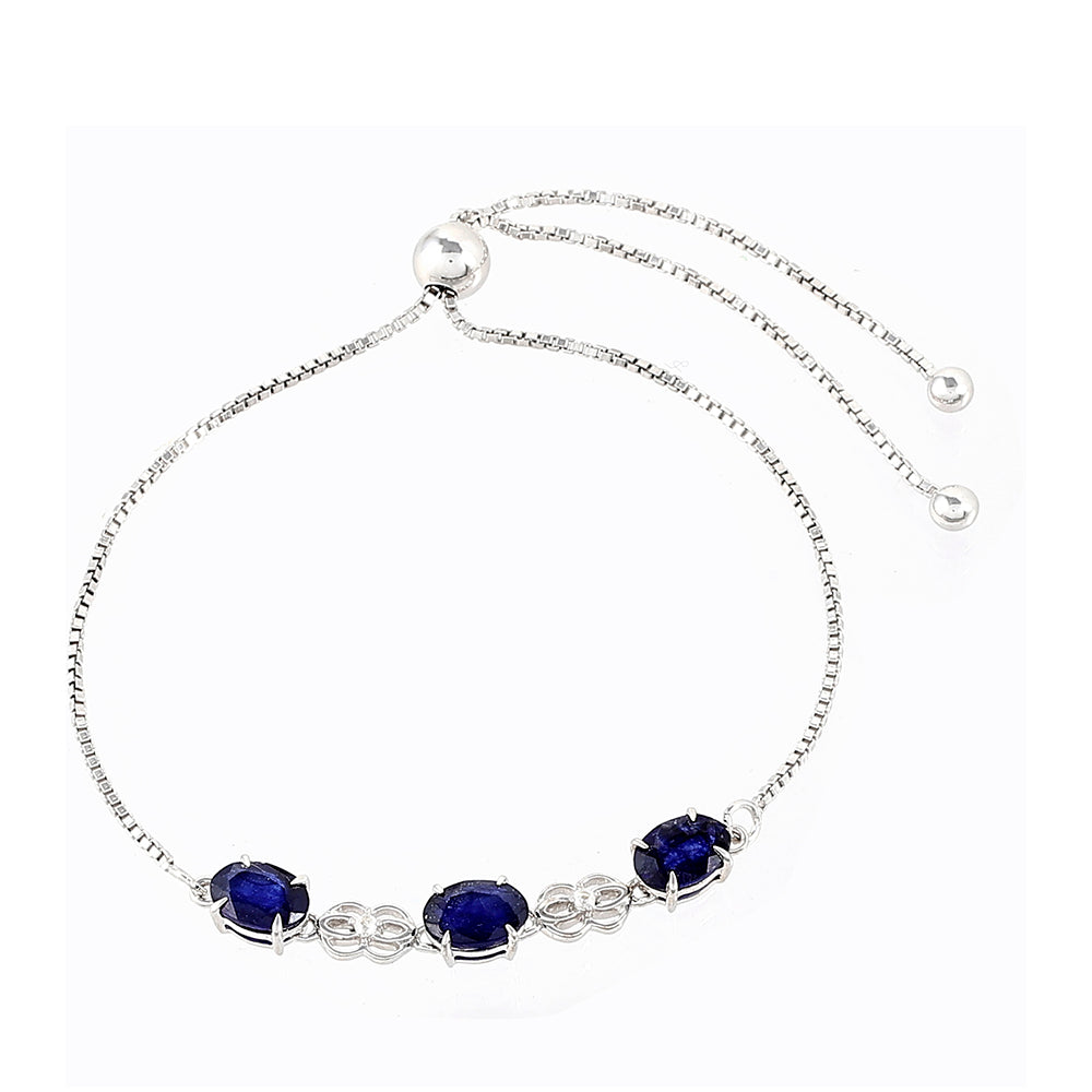Ezüst Karkötő Thai Zafírral és Fehér Topázzal 2 