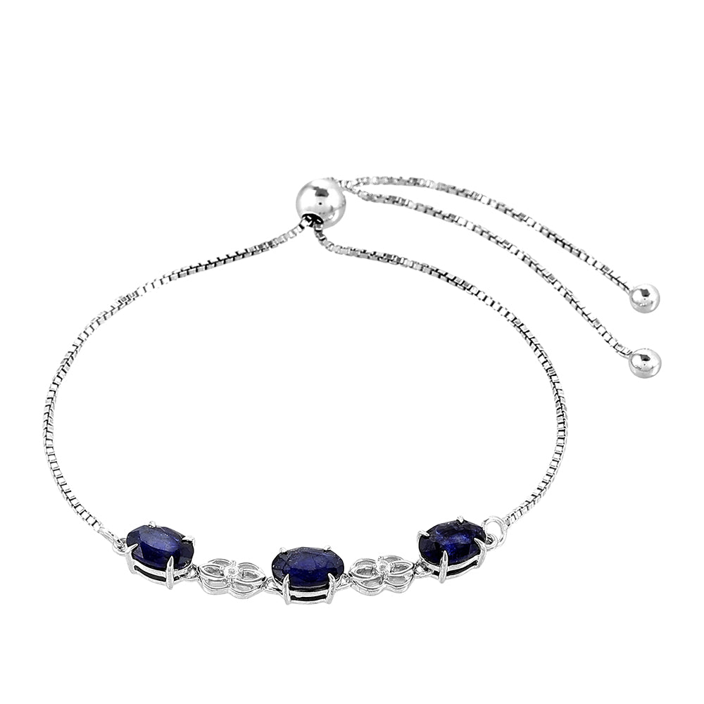 Ezüst Karkötő Thai Zafírral és Fehér Topázzal 3 