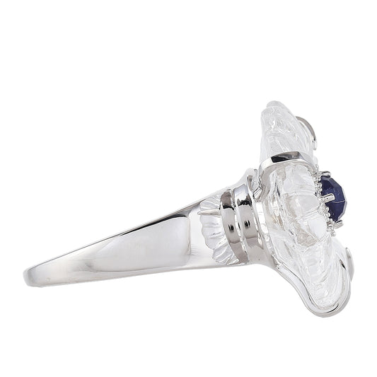 Ezüst Gyűrű Thai Zafírral és Kristály Kvarccal