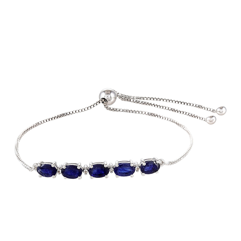 Ezüst Karkötő Thai Zafírral és Fehér Topázzal 1 