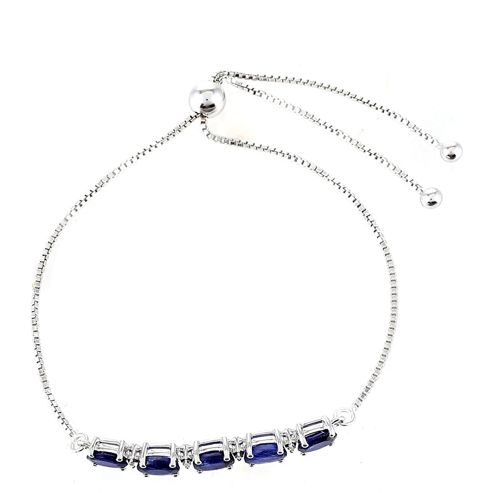 Ezüst Karkötő Thai Zafírral és Fehér Topázzal 2 