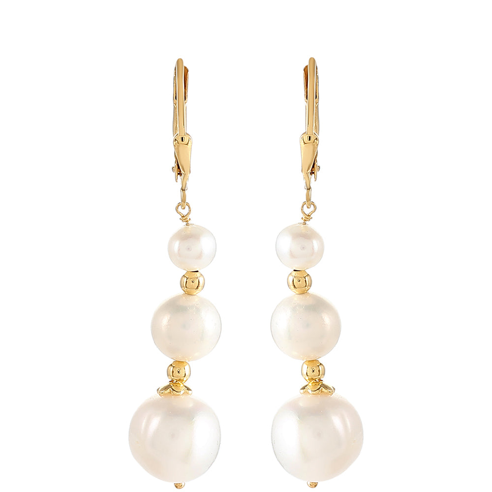 Arannyal Bevont Ezüst Szett Barokk Édesvízi Tenyésztett Gyönggyel ( Nyaklánc+Fülbevaló ) 4 