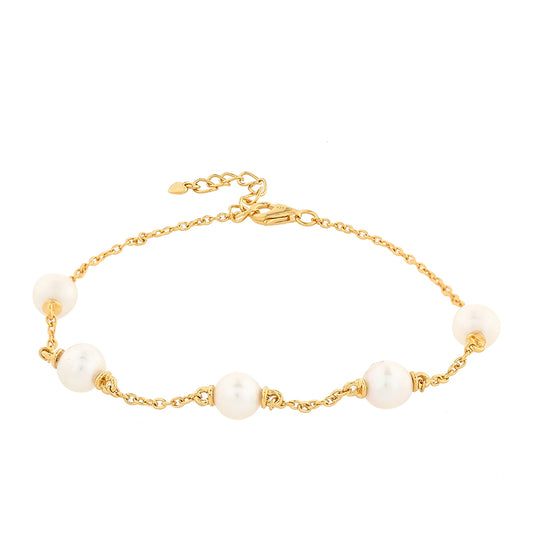 Arannyal Bevont Ezüst Karkötő Barokk Édesvízi Tenyésztett Gyönggyel