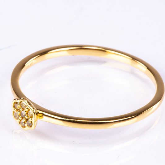 Arannyal Bevont Ezüst Gyűrű Verona-i Zöld Gyémánttal