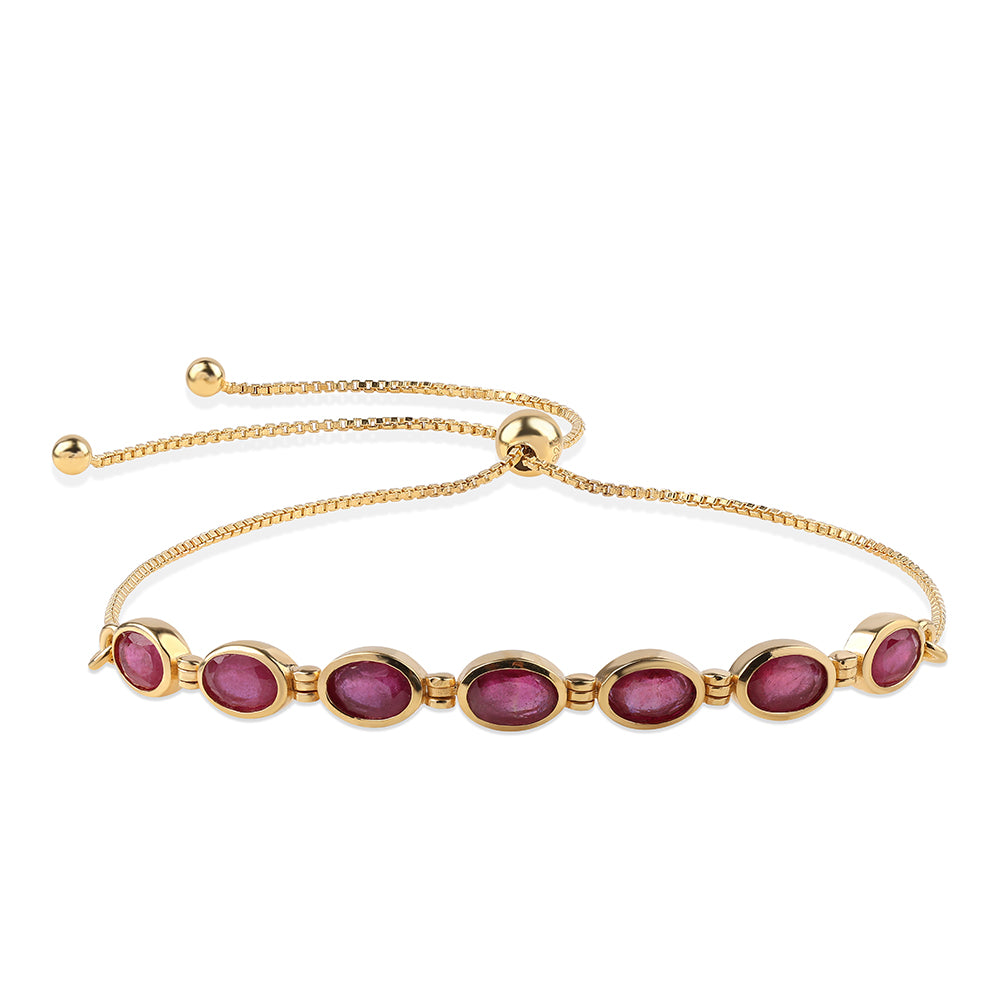 Arannyal Bevont Ezüst Karkötő Mozambiquei Rubinnal