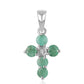 Kereszt Ezüst Medál Brazil Smaragddal és Fehér Topázzal