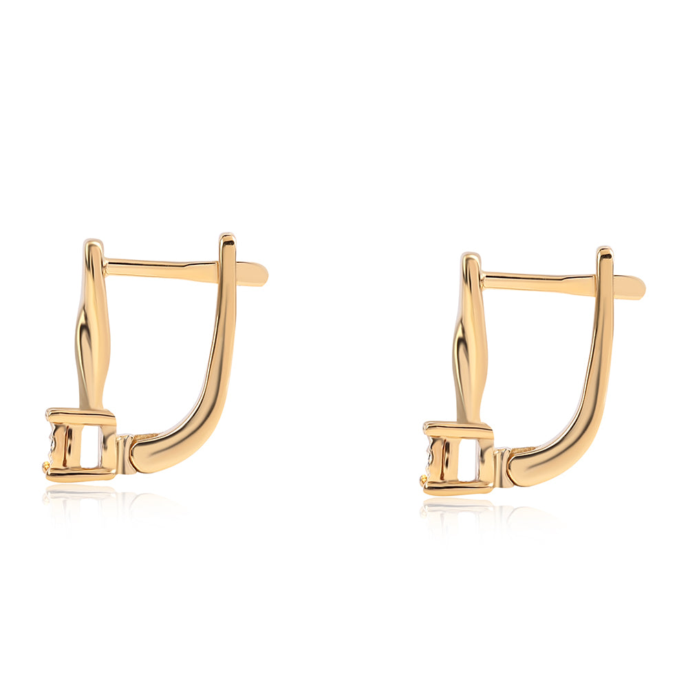 Arannyal Bevont Ezüst Fülbevaló Kék Gyémánttal 3 