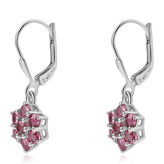 Ezüst Fülbevaló Cruzeroi Rubellittel