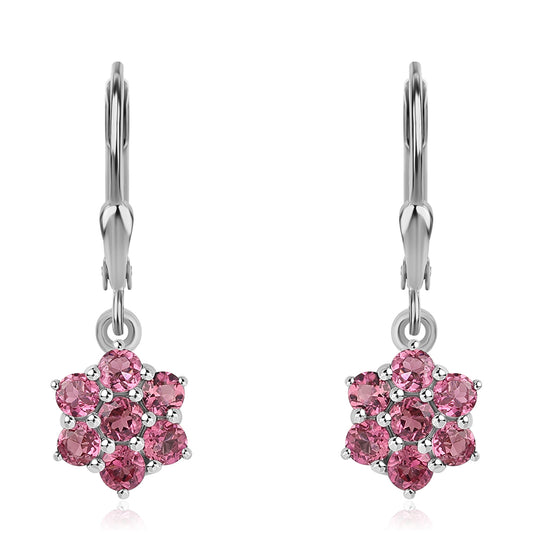 Ezüst Fülbevaló Cruzeroi Rubellittel