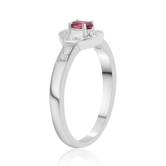 Ezüst Gyűrű Cruzeroi Rubellittel és Fehér Topázzal