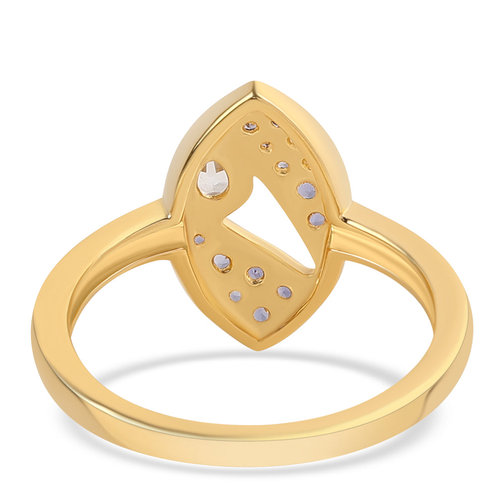 Arannyal Bevont Ezüst Gyűrű Iolittal és Fehér Topázzal