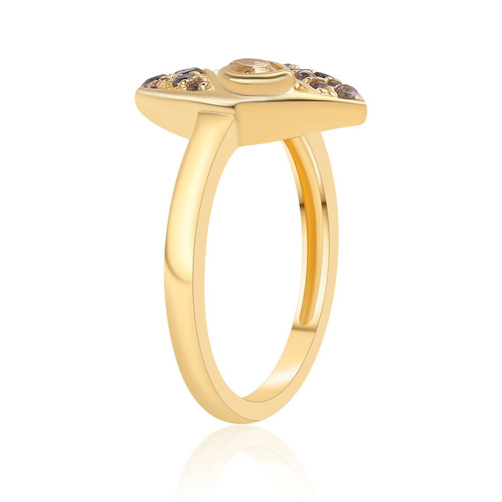 Arannyal Bevont Ezüst Gyűrű Iolittal és Fehér Topázzal 3 