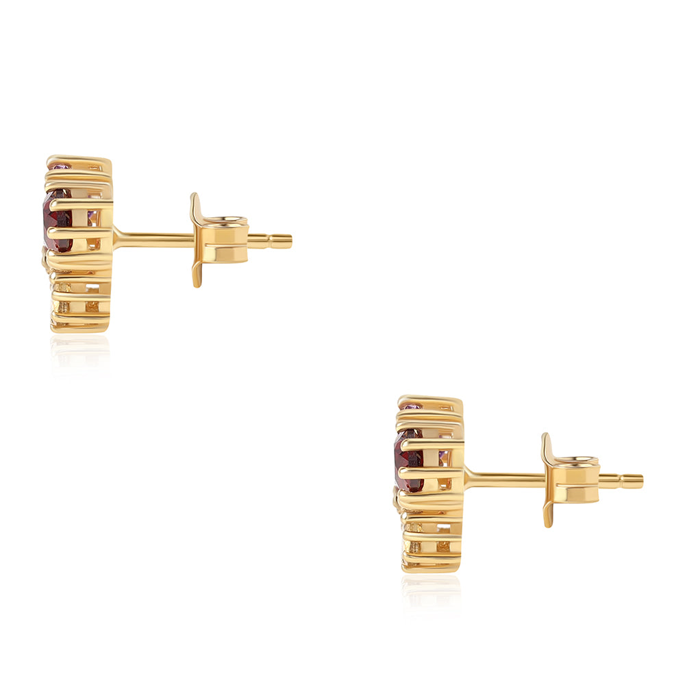 Arannyal Bevont Ezüst Fülbevaló Afrikai Ametiszttel és Citrinnel 2 