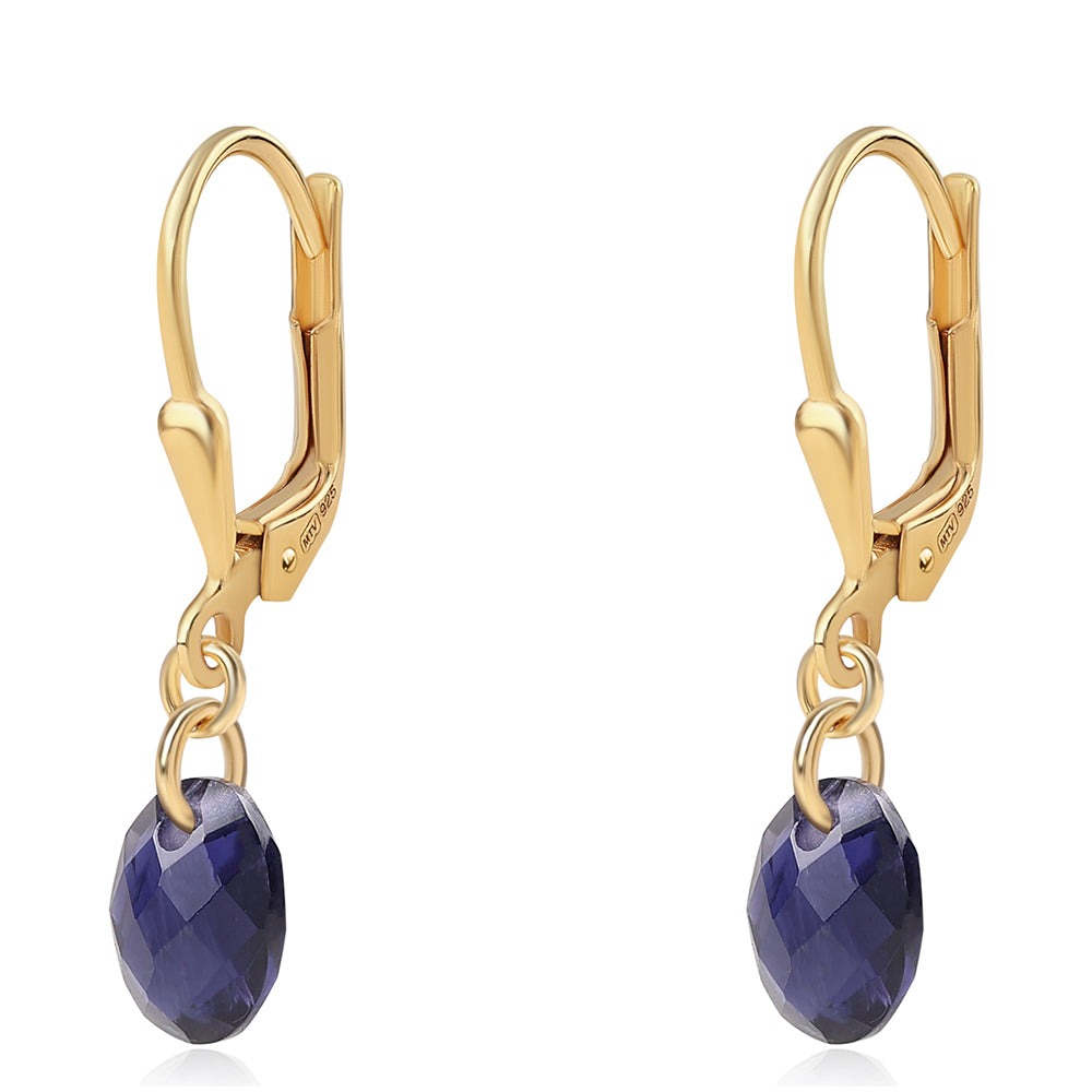 Arannyal Bevont Ezüst Fülbevaló Iolittal 1 