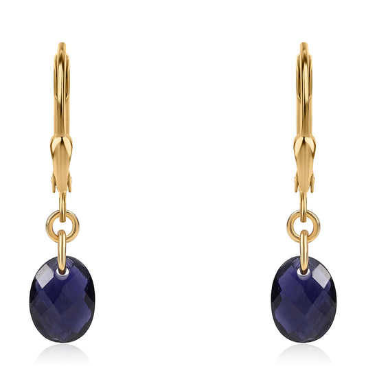 Arannyal Bevont Ezüst Fülbevaló Iolittal