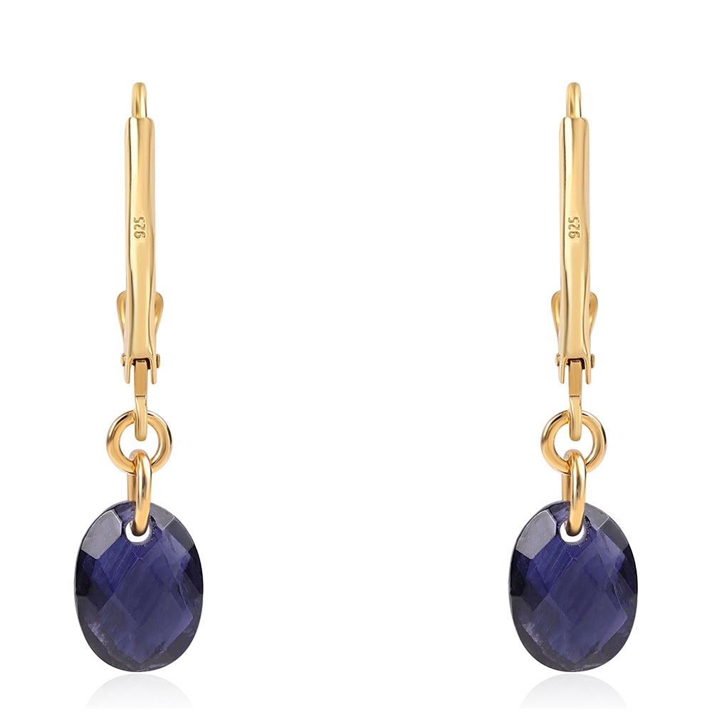 Arannyal Bevont Ezüst Fülbevaló Iolittal