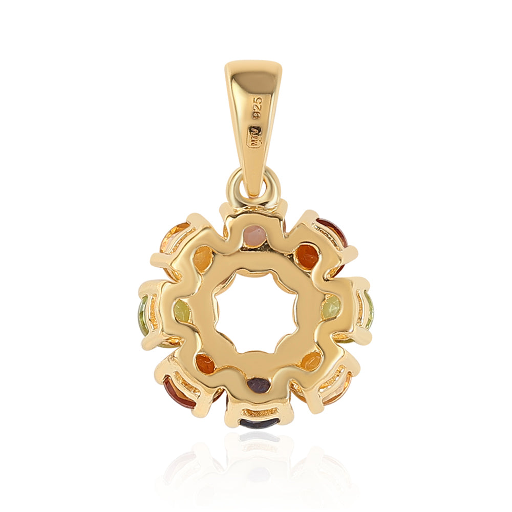 Arannyal Bevont Ezüst Medál Rose De France Ametiszttel és Peridottal 2 