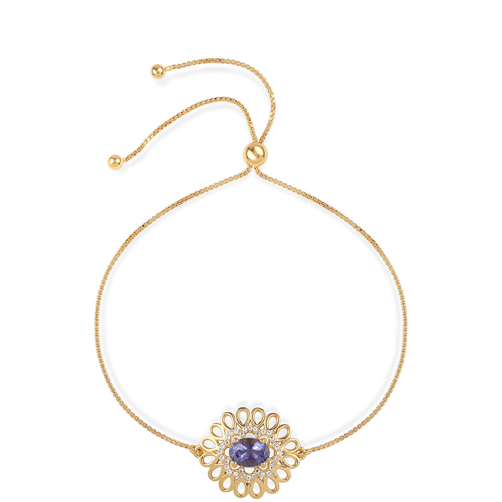 Arannyal Bevont Ezüst Karkötő Iolittal és Fehér Topázzal 1 