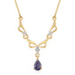 Arannyal Bevont Ezüst Nyaklánc Iolittal és Fehér Topázzal