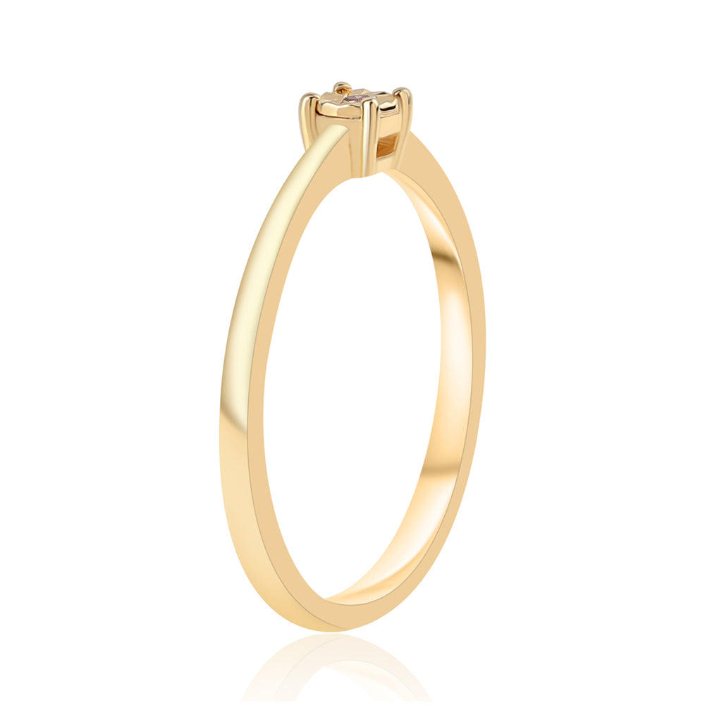 Arannyal Bevont Ezüst Gyűrű Vörös Gyémánttal