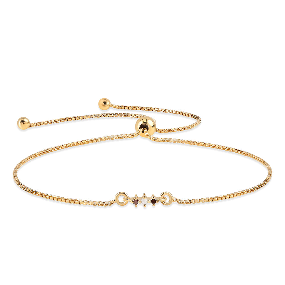 Arannyal Bevont Ezüst Karkötő Vörös Gyémánttal és Fehér Gyémánttal 1 