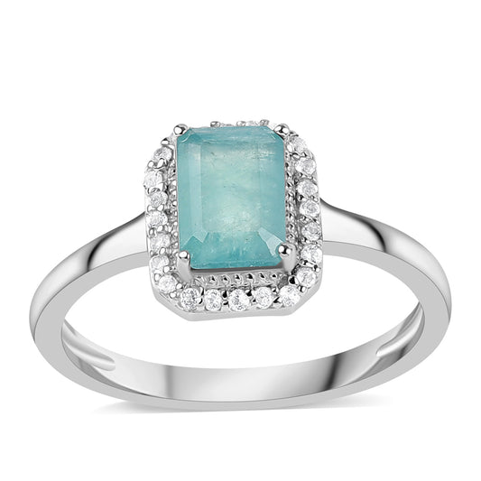 Ezüst Gyűrű Grandidierittel és Fehér Topázzal