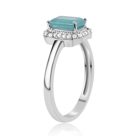 Ezüst Gyűrű Grandidierittel és Fehér Topázzal