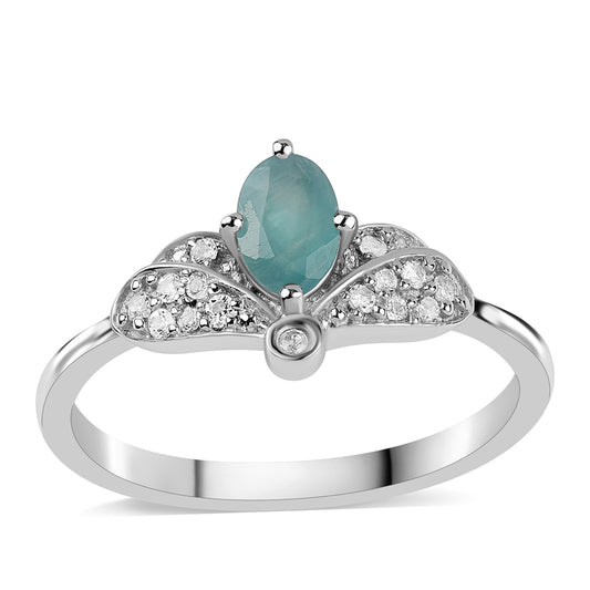 Ezüst Gyűrű Grandidierittel és Fehér Topázzal