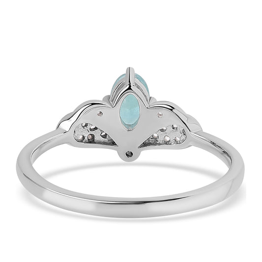 Ezüst Gyűrű Grandidierittel és Fehér Topázzal